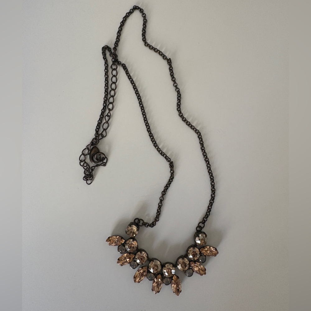 Anthropologie Brown and Silver Statement Necklace